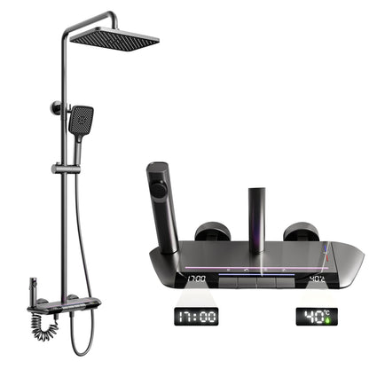 Colonne De Douche Avec Mitigeur Thermostatique Système De Douche Affichage Numérique LED Ensemble De Douche Avec Pommeau De Douche, Douchette, Bidet Douche, Robinet De Baignoire