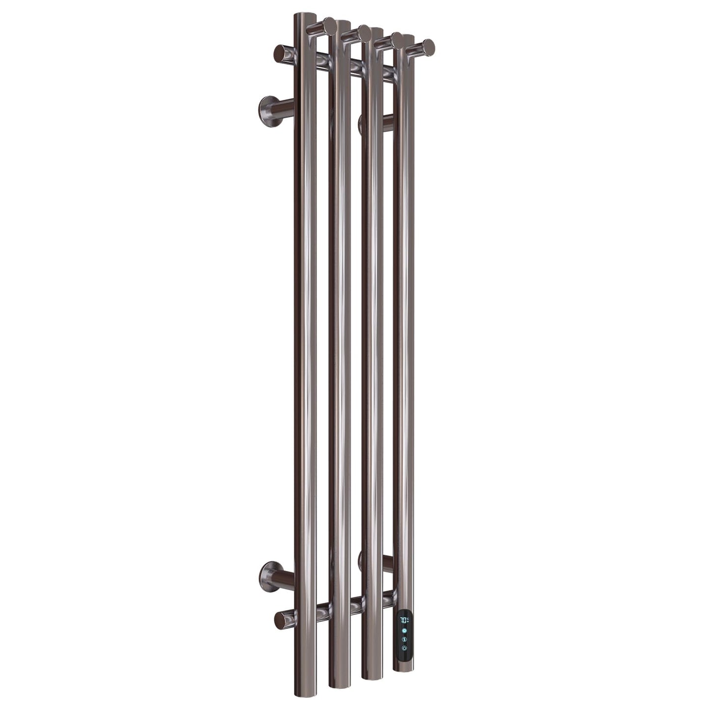 Sèche-Serviette Électrique Chrome, 100 W Chauffe-Serviettes 950 x 257 mm WiFi Intelligent Porte-Serviettes Chauffant Électrique Commande Tactile à LED Radiateur de Salle de Bain avec 8 Crochets
