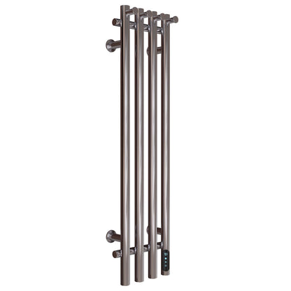 Sèche-Serviette Électrique Chrome, 100 W Chauffe-Serviettes 950 x 257 mm WiFi Intelligent Porte-Serviettes Chauffant Électrique Commande Tactile à LED Radiateur de Salle de Bain avec 8 Crochets