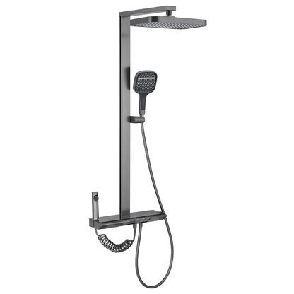 OihPaw Colonne de Douche Thermostatique Colonne Douche Salle de Bain Affichage Numérique Colonne de Douche avec Mitigeur,Gris Pistolet Ensemble de Douche avec Pommeau de douche,Douchette