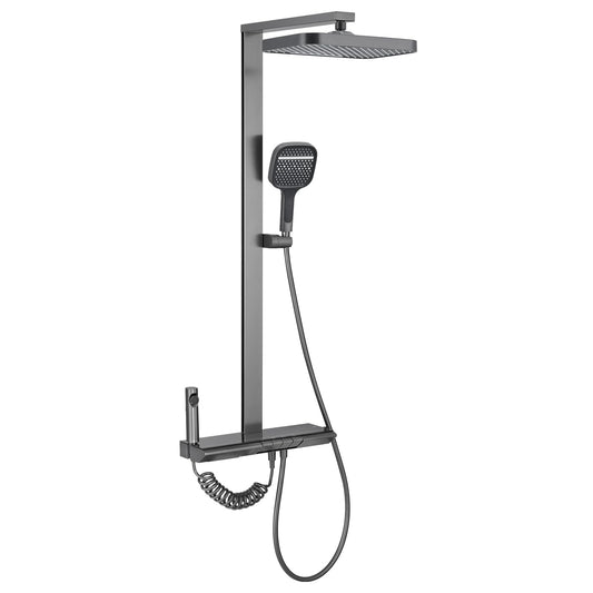 OihPaw Colonne de Douche Thermostatique Colonne Douche Salle de Bain Affichage Numérique Colonne de Douche avec Mitigeur,Gris Pistolet Ensemble de Douche avec Pommeau de douche,Douchette