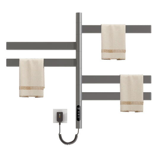 OihPaw Sèche-serviette électrique,Rotation à 180° Chauffe-Serviettes à Thermostat Intelligent WiFi,675x450mm Radiateur Salle Bain
