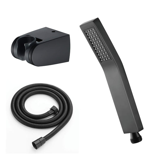 Pommeau de Douche Laiton Douchette à Main avec Flexible Pomme de Douche à Main Fonction Unique Anti Calcaire Tête de Douche avec Sortie d'eau en Silicone