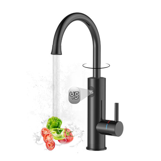 Robinet Électrique Cuisine 3200W Robinet D'eau Chauffant Avec Chauffe-eau Intégré, Robinet D'eau avec Affichage de la Température, Robinet Rotatif 360°