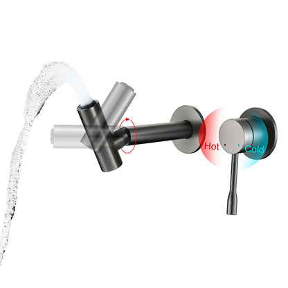 Robinet salle bain robinet lavabo avec design rotatif à 360°, économise 50%-60% d'eau, poignée unique mitigeur lavabo à eau chaude et froide,Convient au mitigeur de lavabo de salle de bain
