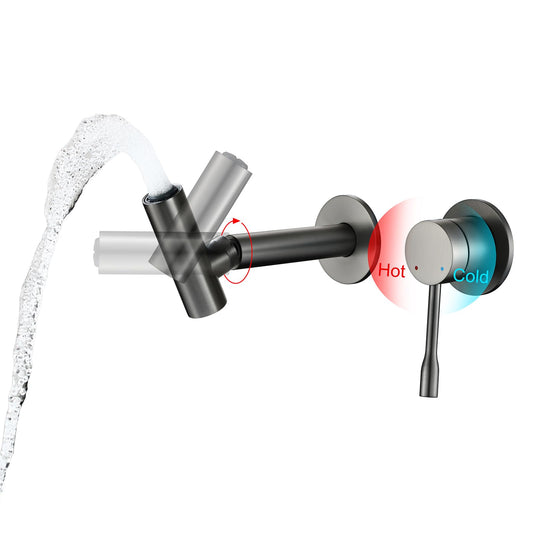 Robinet salle bain robinet lavabo avec design rotatif à 360°, économise 50%-60% d'eau, poignée unique mitigeur lavabo à eau chaude et froide,Convient au mitigeur de lavabo de salle de bain
