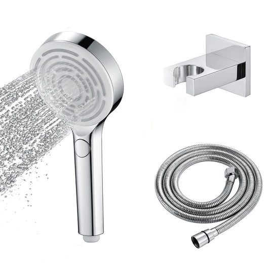 Pommeau de Douche, Pommeau de Douche Economie Deau Mural Pommeau Douche Anti Calcaire Pommeau de Douche Haute Pression Pommeau de Douche ABS avec Acier Inoxydable Tuyau