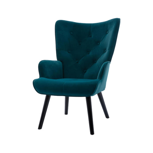 SHUGUANG Fauteuil Salon Confortable, Fauteuil Confortable Microsuède, Chaise Coiffeuse avec Cadre en Bois Massif, Style Rétro Médiéval Chaise de Lecture en Vigueur Chambre à Coucher, Salon