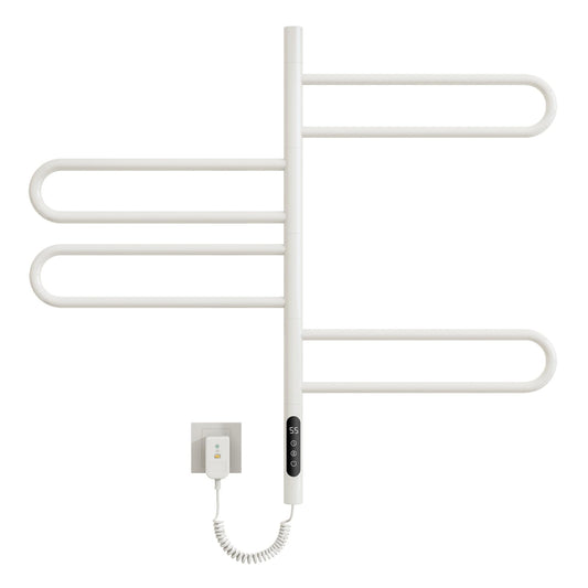 OihPaw Sèche-serviette électrique,Rotation à 180° Seche Serviette, Porte-Serviettes électrique, Chauffe Serviette Salle de Bain, avec Minuterie/Température Réglable, Économie d'énergie