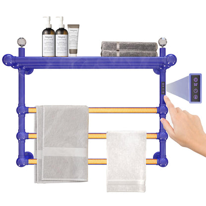 Seche Serviette Electrique,50 W Chauffe Serviette avec Minuterie (1 à 8 Heures) Et RéGlage De La TempéRature (30 à 60 °C),WiFi Intelligent SèChe,Commande Tactile LED Chauffe Serviette Salle De Bain