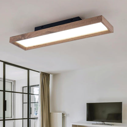 Plafonnier LED Salon, 30W Luminaire Plafonnier Cuisine Moderne, Lumière Chaude 3000k, Lampe de plafond Rectangle pour Chambre Salon Cuisine, Long 65cm