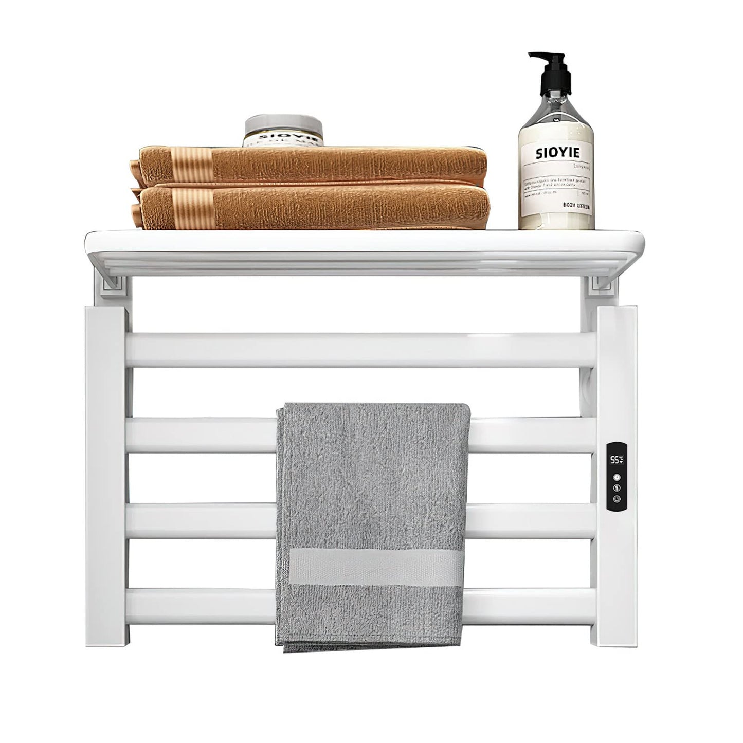 OihPaw Sèche serviette électrique,Mural Porte-Serviettes Chauffant 80W Basse Consommation Porte-Serviettes électrique avec Minuterie Radiateur Seche Serviette Electrique Salle de Bain