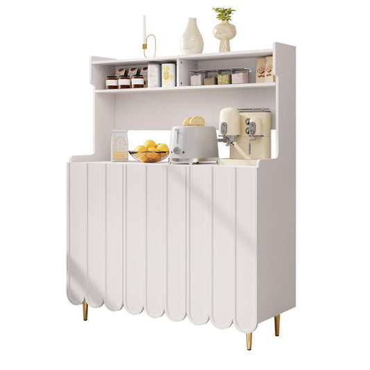 Buffet de Cuisine, Armoire de Cuisine 2 Placards Portes, Vaisselier Cuisine Anti-basculement, Meuble Cuisine Rangement Conception Ouverte, Grande Capacité, Style Simple, 120 x 40 x 151cm