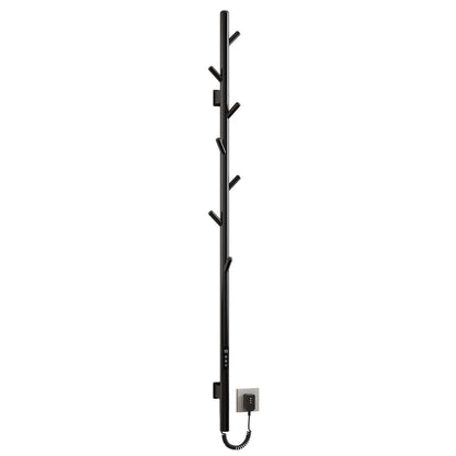 OihPaw Sèche-serviette électrique Noir Affichage Numérique 110 W Porte-Serviettes Chauffant Électrique 1500 mm Acier Inoxydable Thermostat Radiateur de Salle de Bain