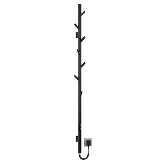 OihPaw Sèche-serviette électrique Noir Affichage Numérique 110 W Porte-Serviettes Chauffant Électrique 1500 mm Acier Inoxydable Thermostat Radiateur de Salle de Bain
