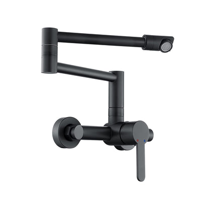 Robinet de Cuisine, Or Rose Robinet Mitigeur Mural Monocommande avec Bras Oscillant et Chaude et Froide Réglable Robinet Évier Rotatif à 360° pour Salle de Bain et Cuisine Laiton