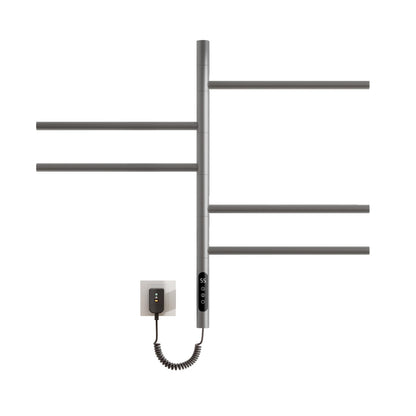 Elektrischer Handtuchtrockner, WiFi Smart Thermostat Handtuchwärmer, für Alexa und Google Home und APP, 420 x 660 mm, 180° Drehung, elektrischer Handtuchhalter, Heizkörper-WiFi Grau 