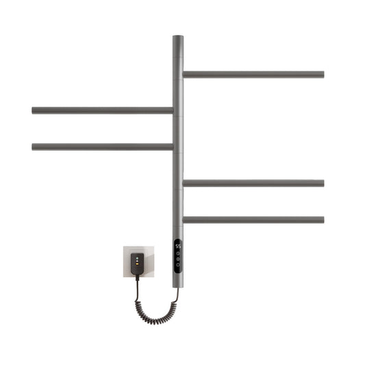 Elektrischer Handtuchtrockner, WiFi Smart Thermostat Handtuchwärmer, für Alexa und Google Home und APP, 420 x 660 mm, 180° Drehung, elektrischer Handtuchhalter, Heizkörper-WiFi Grau 