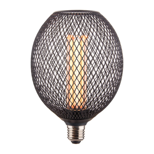 Ampoule LED,E27 Edison Vintage Ampoule,Cage en Métal Noir LED Ampoule,E27 4W 140lm 1800K Jaune Chaud Ampoule à LED Décorative,Ampoules de Décoration à Incandescence Rétro,1Pcs