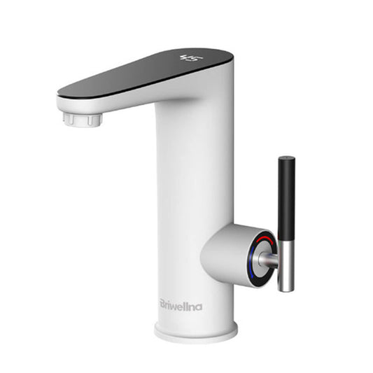 Robinet d'eau Chaude électrique Instantanée 220V, Robinet de Salle de Bains lavabo avec Affichage de la Température à LED, Robinet avec Tube Chauffant en Acier Inoxydable