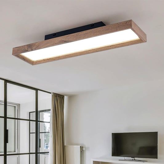Plafonnier LED Salon, 30W Luminaire Plafonnier Cuisine Moderne, Lumière Naturelle 4000k, Lampe de plafond Rectangle pour Chambre Salon Cuisine, Long 65cm