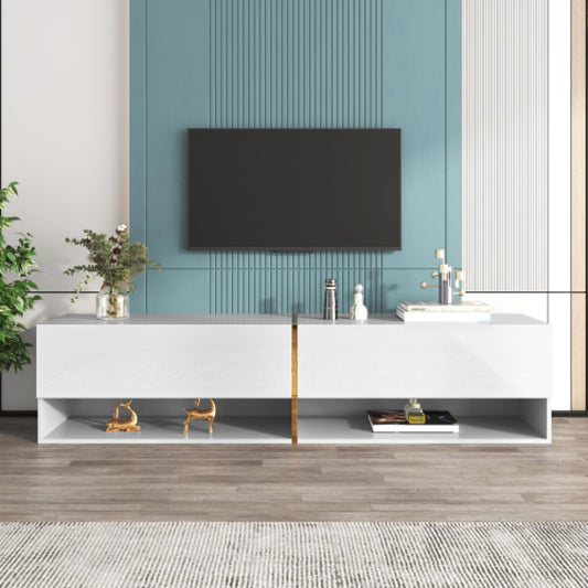 Meuble TV,meuble TV blanc pouvant être suspendu/indépendant,banc TV avec rangement combiné,meuble TV mural, table TV,meuble TV de salon,peut accueillir 60-69 pouces,taille du meuble TV 172cmx35cmx40cm