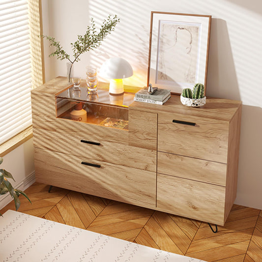 Buffet,bahut de salle a manger,buffet avec 2 tiroirs et 1 porte, buffet avec éclairage LED, Diviseur multifonctionnel,porte vitrée avec cordon de serrage spécial,Convient aux balcons et aux bureaux