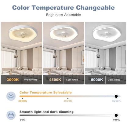 Ventilateur Plafond avec Lumiere, Lustre Ventilateur de Plafond, 6 Vitesses Réversible Silencieux, Gradation 3 Couleurs et APP/Télécommande Minuteur, pour Chambre, Salon, Cuisine