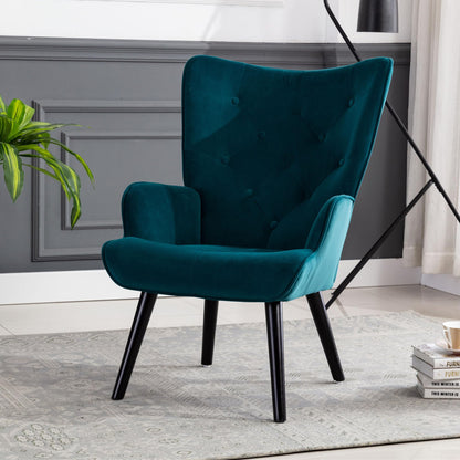 SHUGUANG Fauteuil Salon Confortable, Fauteuil Confortable Microsuède, Chaise Coiffeuse avec Cadre en Bois Massif, Style Rétro Médiéval Chaise de Lecture en Vigueur Chambre à Coucher, Salon