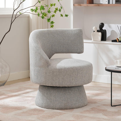 Gris Chaise de Pivotant, Fauteuil Crapaud utiliser Artisanat en Tissu, Fauteuil Salon Peut Pivoter à 360 Degrés, Conception simple Fauteuil Chambre Pivotant En Vigueur Chambre à Coucher, Salon,