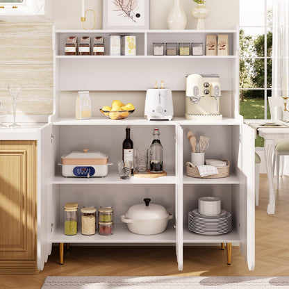 Buffet de Cuisine, Armoire de Cuisine 2 Placards Portes, Vaisselier Cuisine Anti-basculement, Meuble Cuisine Rangement Conception Ouverte, Grande Capacité, Style Simple, 120 x 40 x 151cm