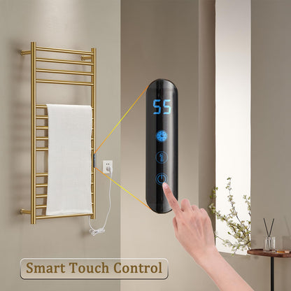 Seche Serviette Electrique Or, 162 W Chauffe-Serviettes 110x52x12 cm Porte-Serviettes Chauffant Électrique Mural Température Constante Intelligente Radiateur de Salle de Bain, Plug in