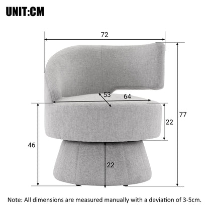 Gris Chaise de Pivotant, Fauteuil Crapaud utiliser Artisanat en Tissu, Fauteuil Salon Peut Pivoter à 360 Degrés, Conception simple Fauteuil Chambre Pivotant En Vigueur Chambre à Coucher, Salon,