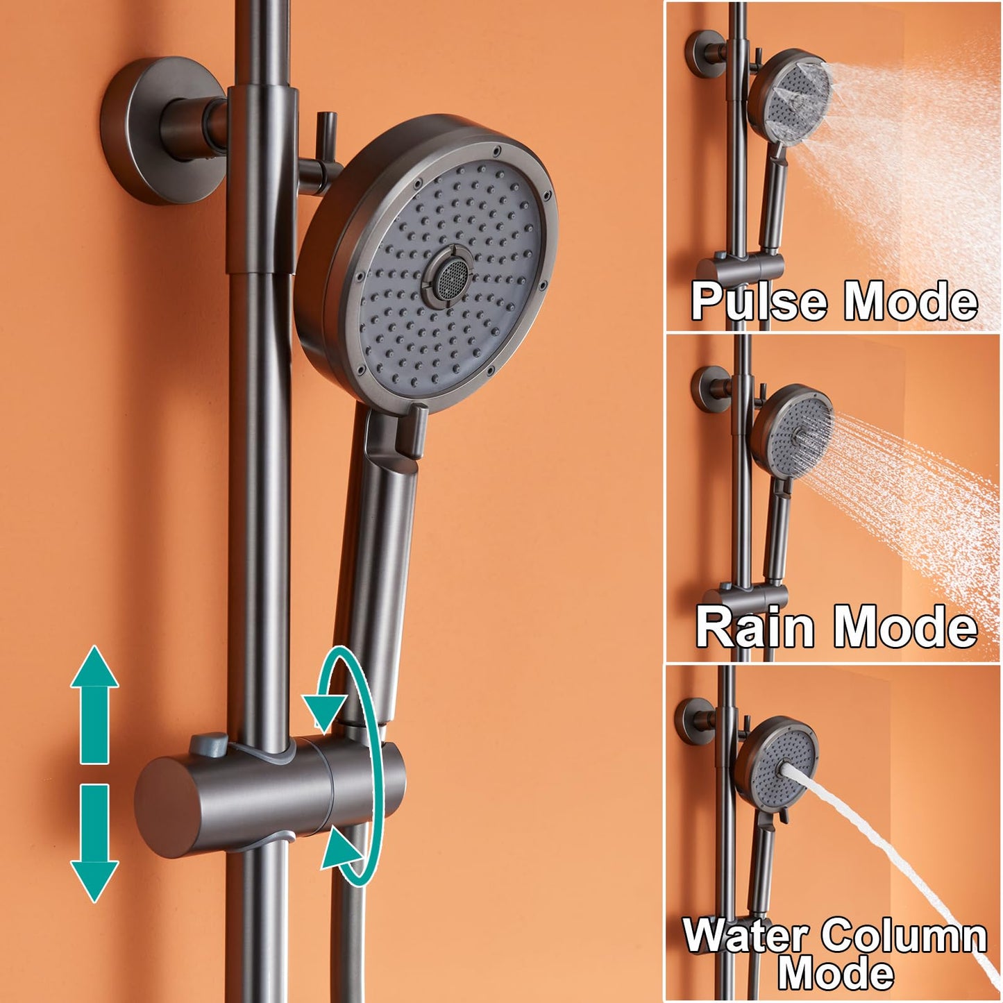 OihPaw Colonne de Douche Thermostatique Ensemble Douche Mural Système de Douche 3 Fonctions Kit de Douche avec 33 * 22cm Douche de Tête, 3 Modes Pommeau de Douche, Mitigeur de Douche Cascade