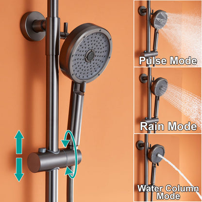 OihPaw Colonne de Douche Thermostatique Ensemble Douche Mural Système de Douche 3 Fonctions Kit de Douche avec 33 * 22cm Douche de Tête, 3 Modes Pommeau de Douche, Mitigeur de Douche Cascade