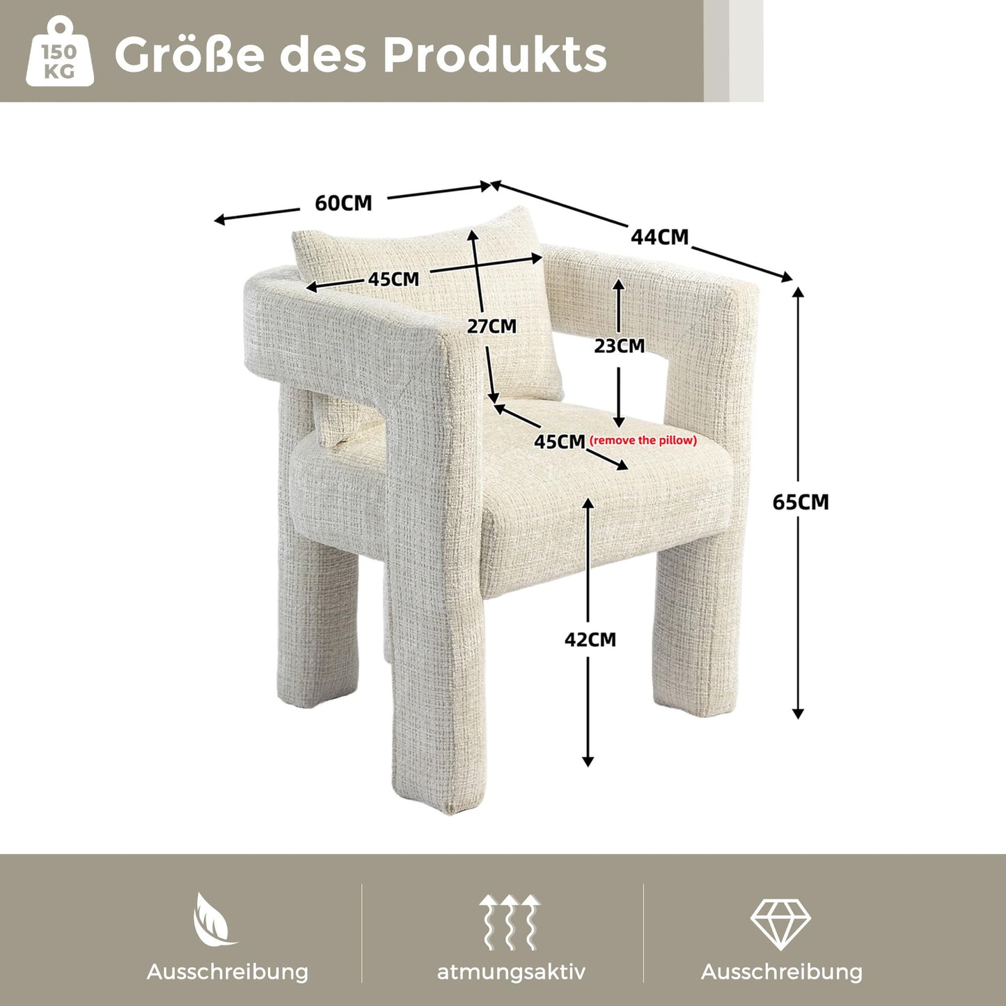 SHUGUANG Chenille Fauteuil de Loisirs, Fauteuil Salon Confortable Fauteuil Velours Utiliser Accoudoirs Creux, Chaise de Lecture avec Coussin Confortable en Vigueur Chambre à Coucher, Salon