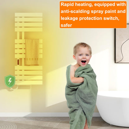 OihPaw Sèche serviette électrique,Chauffe-Serviettes à thermostat Intelligent WiFi,Porte-Serviettes électrique,Radiateur Salle de Bain