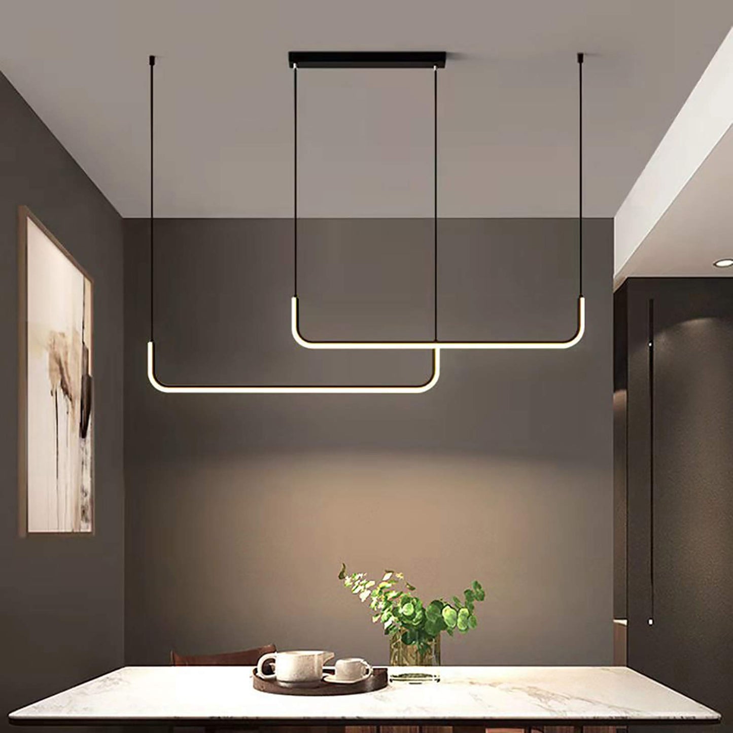 Suspension LED,Lustre LED,LED Plafonnier,Lustre Salon Moderne Acrylique Dimmable,Plafonnier Lampe de suspension Luminaire,Suspension Luminaire LED pour Cuisine,Salle À Manger