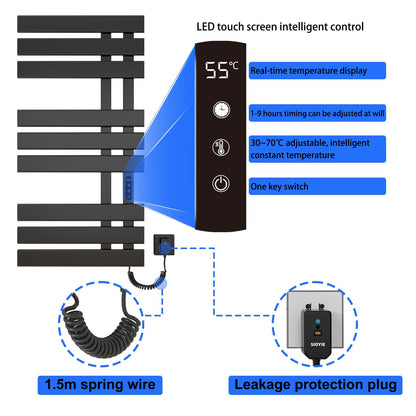 OihPaw Sèche-serviette électrique,Porte-Serviettes électrique,Chauffe-Serviettes Intelligent à Température Constante,Seche Serviette Electrique,Température Réglable, économie d'énergie