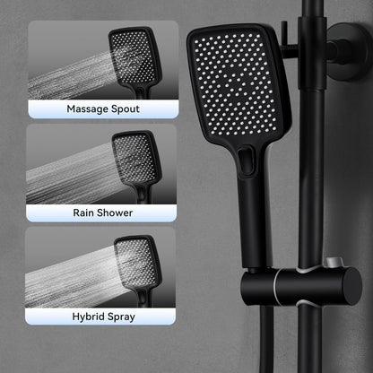 OihPaw Colonne de Douche Thermostatique Noir Mitigeur en Laiton Système de Douche avec Pommeau De Douche, Douchette, Bidet Douche, Robinet De Baignoire,Réglable Ensemble de Douche pour Salle de Bain