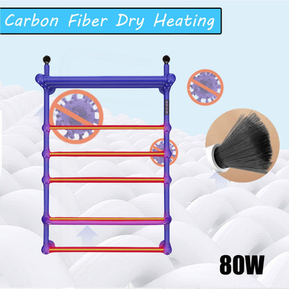 Sèche Serviettes Électrique Mural 80W, 850 * 600mm WiFi Chauffe-Serviettes Électrique, Intelligent Radiateur Porte-Serviettes Chauffant Électrique de Salle Bain avec Minuterie et Shelf, Blue