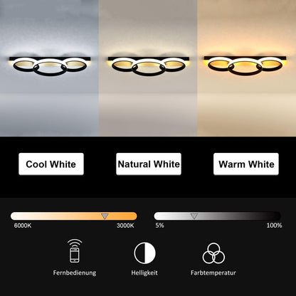 36W Plafonnier LED Dimmable, Luminaire Plafonnier avec Télécommande, Éclairage de Plafond Rond, Plafonnier pour Salle de Bain Chambre Salon Cuisine Couloir