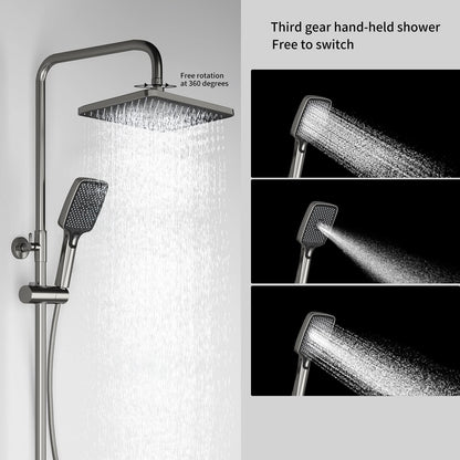OihPaw Colonne De Douche,SystèMe De Douche Mural à Clé De Piano à Affichage NuméRique LED à 4 Fonctions, Avec 30x20cm Pommeau De Douche,Douchette,Robinet De Baignoire,PulvéRisateur De Bidet