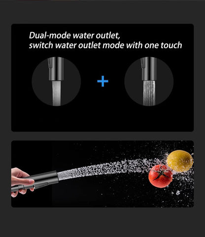 Robinet de Cuisine Cascade Rouge avec Pulvérisateur Escamotable 3 Fonctions de Pulvérisation, Mitigeur Cuisine Chaud Et Froid Avec Rotation À 360°, Acier Inoxydable SUS304