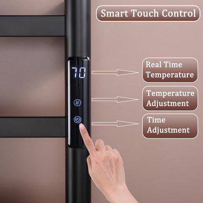 OihPaw Sèche-serviette électrique WiFi Intelligent 76 W Porte-Serviettes Chauffant Électrique Commande Vocale 62x50 cm Radiateur de Salle de Bain avec Support de Rangement Pliable