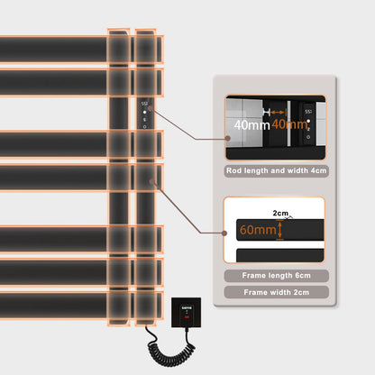 OihPaw Sèche-serviette électrique,450x720mm Radiateur Seche Serviette Salle de Bain, Affichage LED, économie d'énergie, avec Minuterie&Température Ajustable - R530