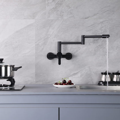 Robinet de Cuisine, Or Rose Robinet Mitigeur Mural Monocommande avec Bras Oscillant et Chaude et Froide Réglable Robinet Évier Rotatif à 360° pour Salle de Bain et Cuisine Laiton