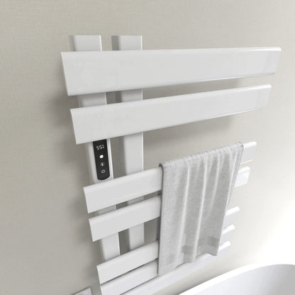 OihPaw Sèche-serviette électrique,450x720mm Radiateur Seche Serviette Salle de Bain, Affichage LED, économie d'énergie, avec Minuterie&Température Ajustable - R530