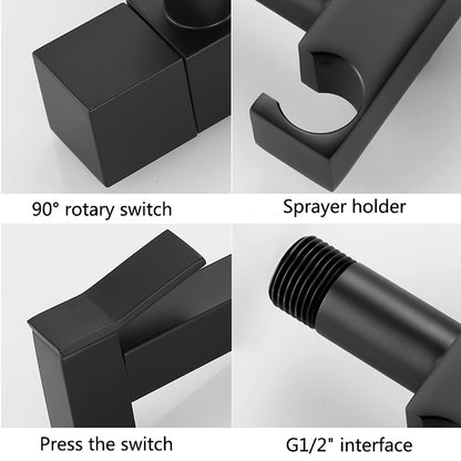 Pulvérisateur de Bidet, Noir Kit Douchette WC en Laiton Pulvérisateur de Bidet à Main Mural Pulvérisateur de Toilette pour Bidet pour l'hygiène Personnelle, le Nettoyage des Toilettes