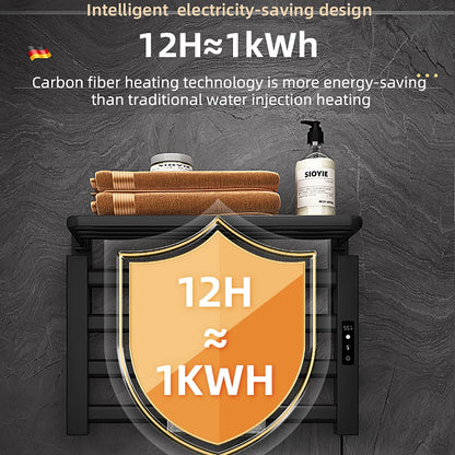 OihPaw Sèche serviette électrique,Mural Porte-Serviettes Chauffant 80W Basse Consommation Porte-Serviettes électrique avec Minuterie Radiateur Seche Serviette Electrique Salle de Bain